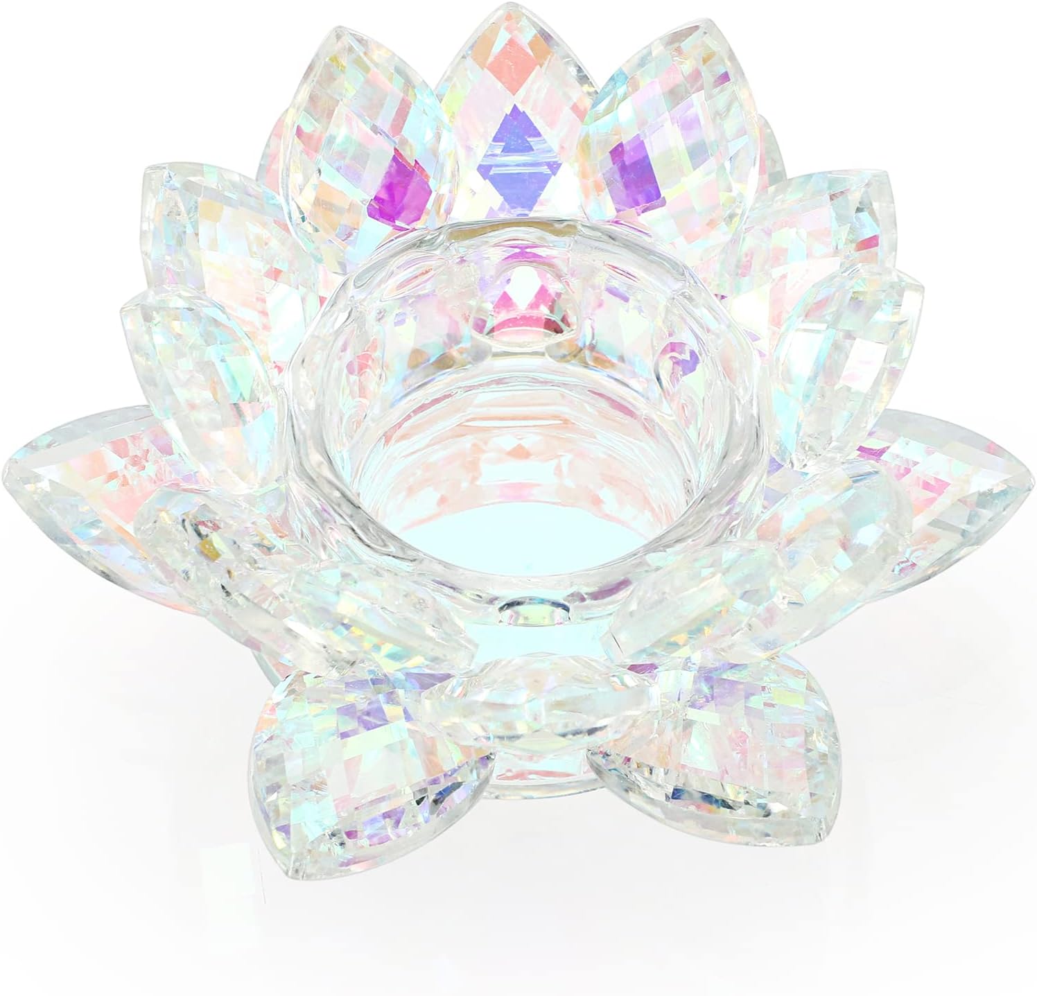 Home Decor For Wedding - Crystal Lotus Tealight Candle Holder, Sparkly