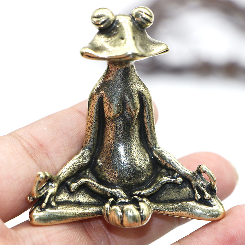 Home Decor Humacao - 1PC Retro Brass Meditate Zen Frog