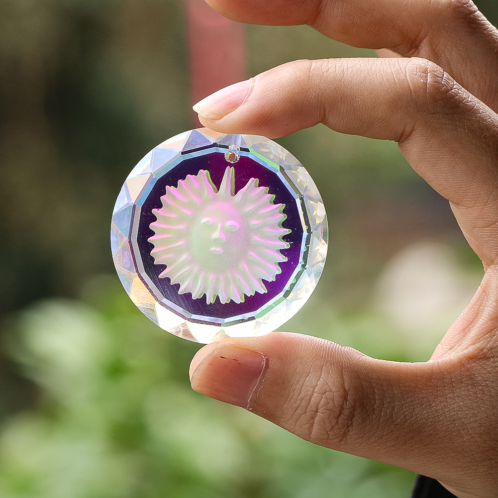 Crystal Sun Catcher - Mystery Witch Sun Face Crystal Suncatcher