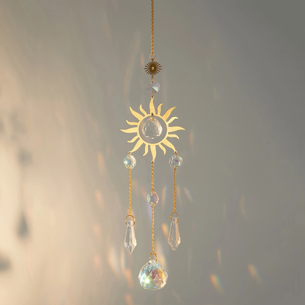 Crystal Sun Catcher - 1pc metal sun pendant handmade wind