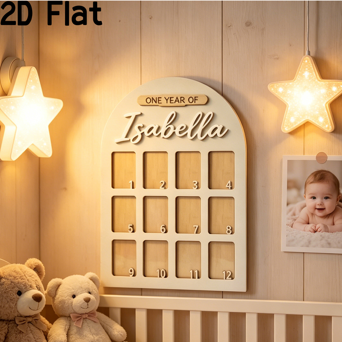 Home Decor For Wedding - 1Pc Custom Photo Record Board Wooden