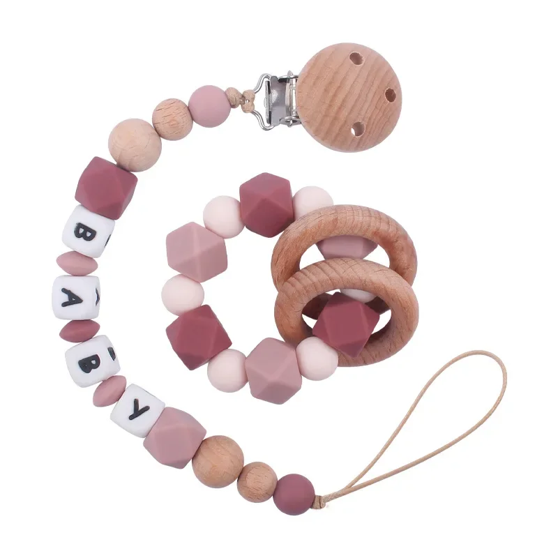 Wooden Letter Sign - 2ps Custom Baby Pacifier Clip Personalized