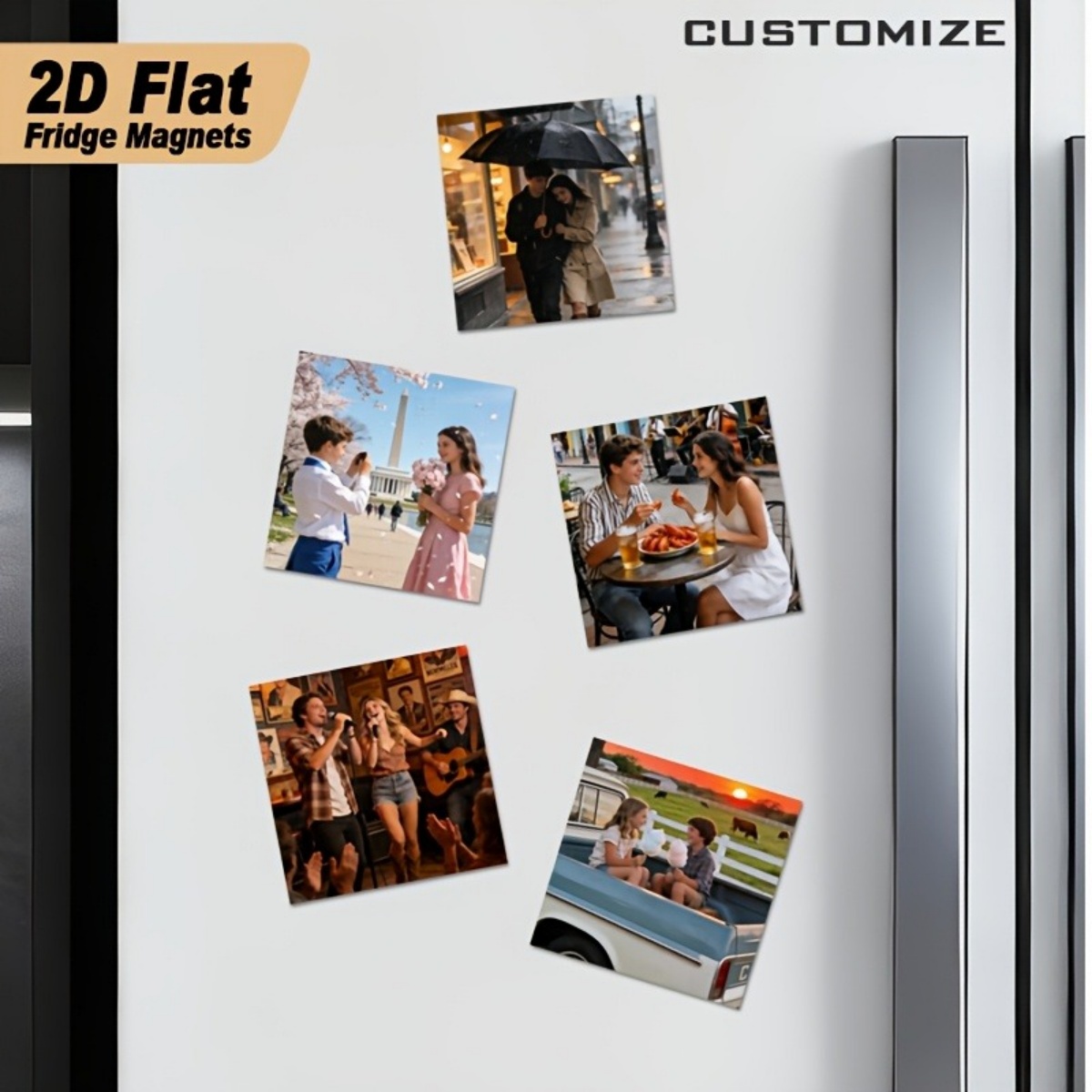 Home Decor For Wedding - Customizable Fridge Magnets—Featuring Personalized Designs, the