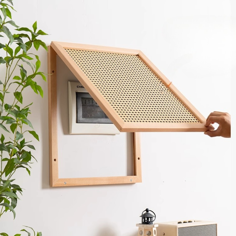 Home Decor Rattan - Wood Woven Rattan Electrical Box Cover