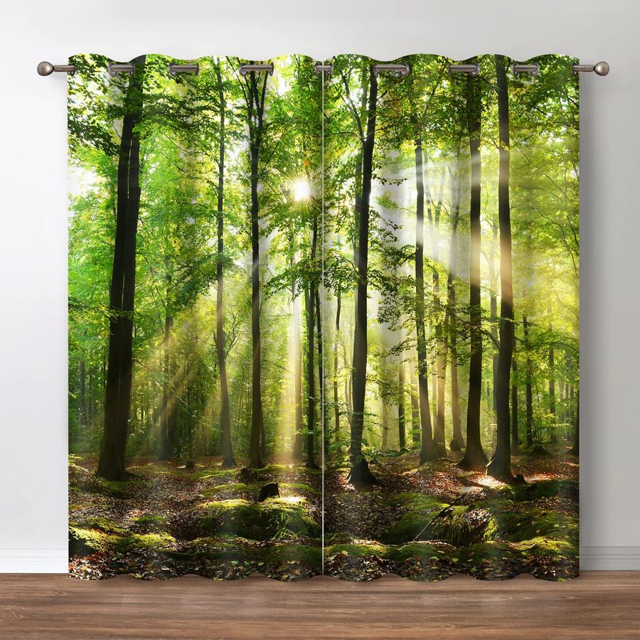 Forest Blackout Curtains Green - Home Decor Curtains 리뷰 및 가격