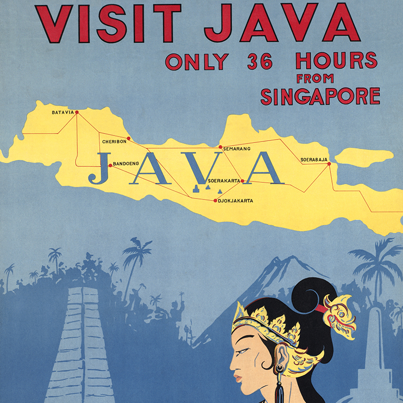 Bali Java Vintage Travel Poste - Home Decor Indonesia 리뷰 및 가격