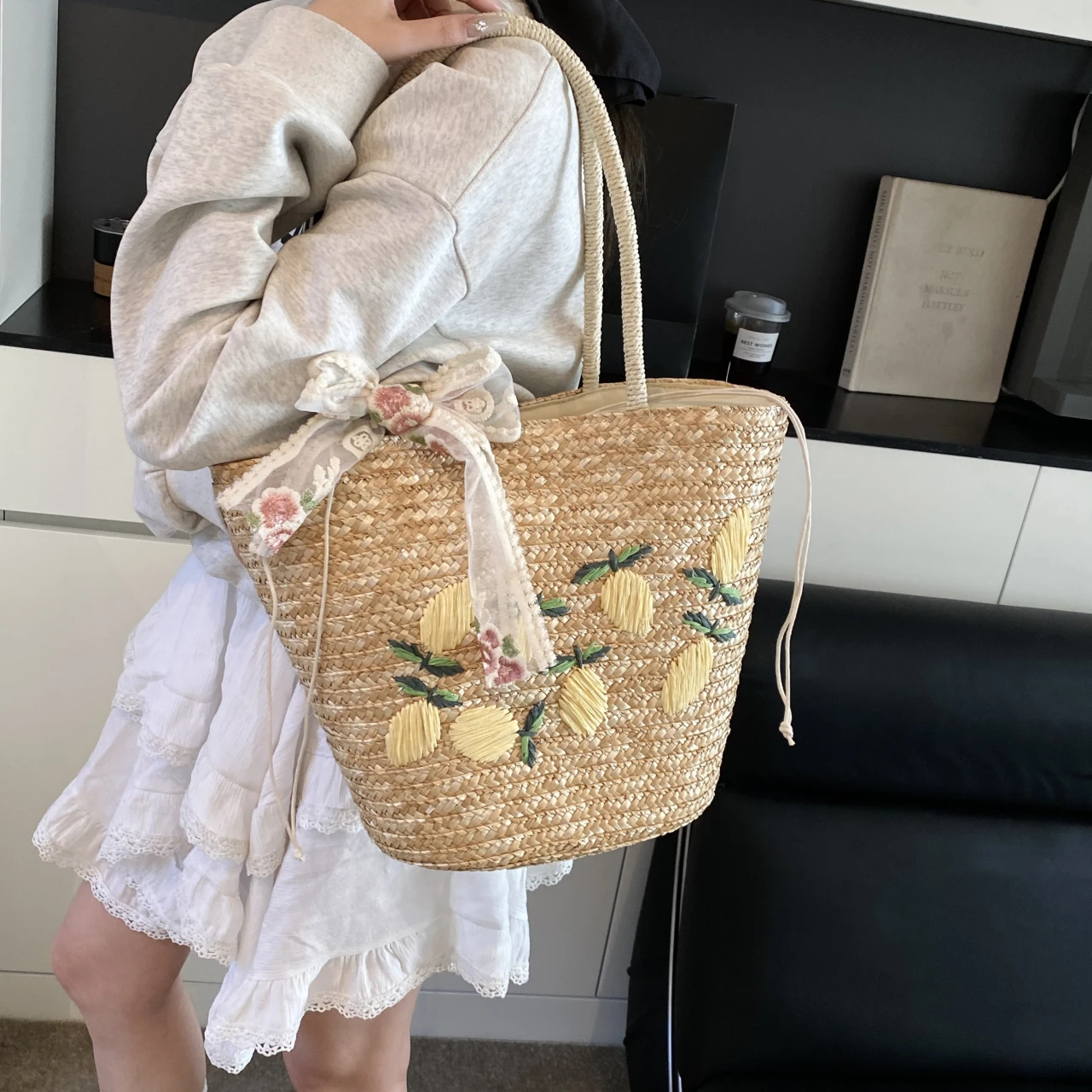 Large Capacity Beach Shoulder  - Home Decor Rattan 리뷰 및 가격