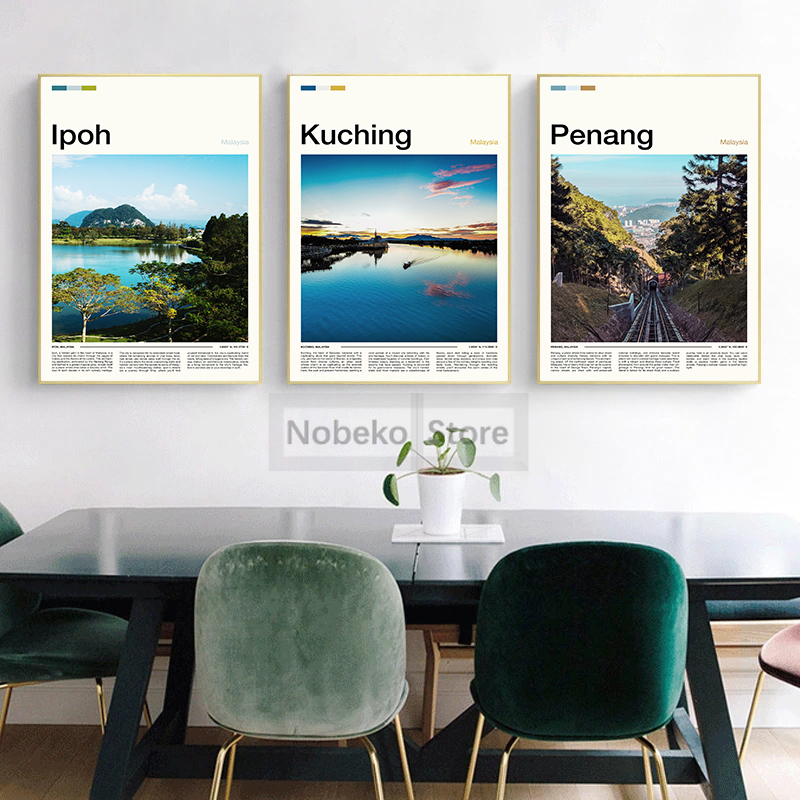 Asia Malaysia Travel Posters K - Home Decor Kuching 리뷰 및 가격