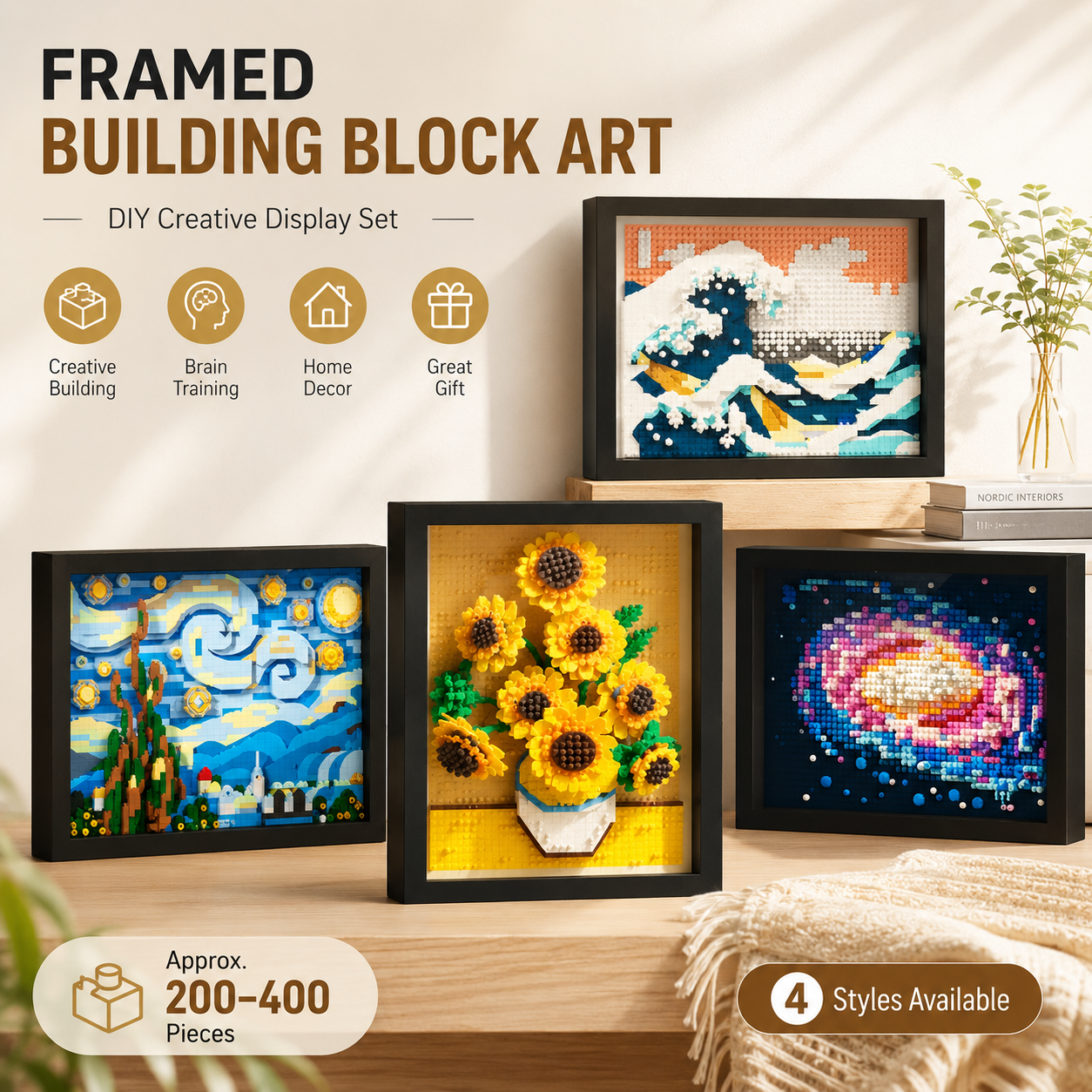 Framed Building Block Art DIY  - Home Decor Under 200 리뷰 및 가격