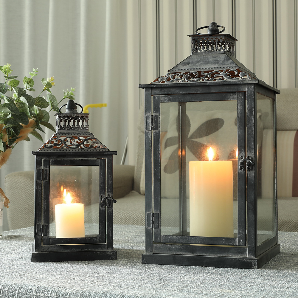 Set of Two Antique Grey Metal  - Home Decor For Wedding 리뷰 및 가격