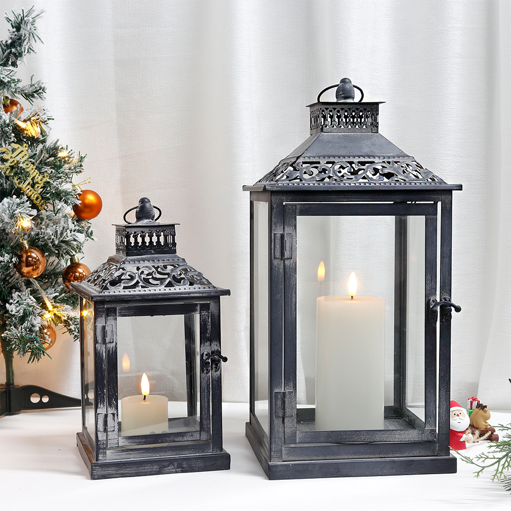 Set of Two Antique Grey Metal  - Home Decor For Wedding 리뷰 및 가격