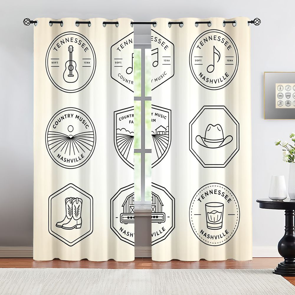 Tennessee Country Music Theme  - Home Decor Curtains 리뷰 및 가격