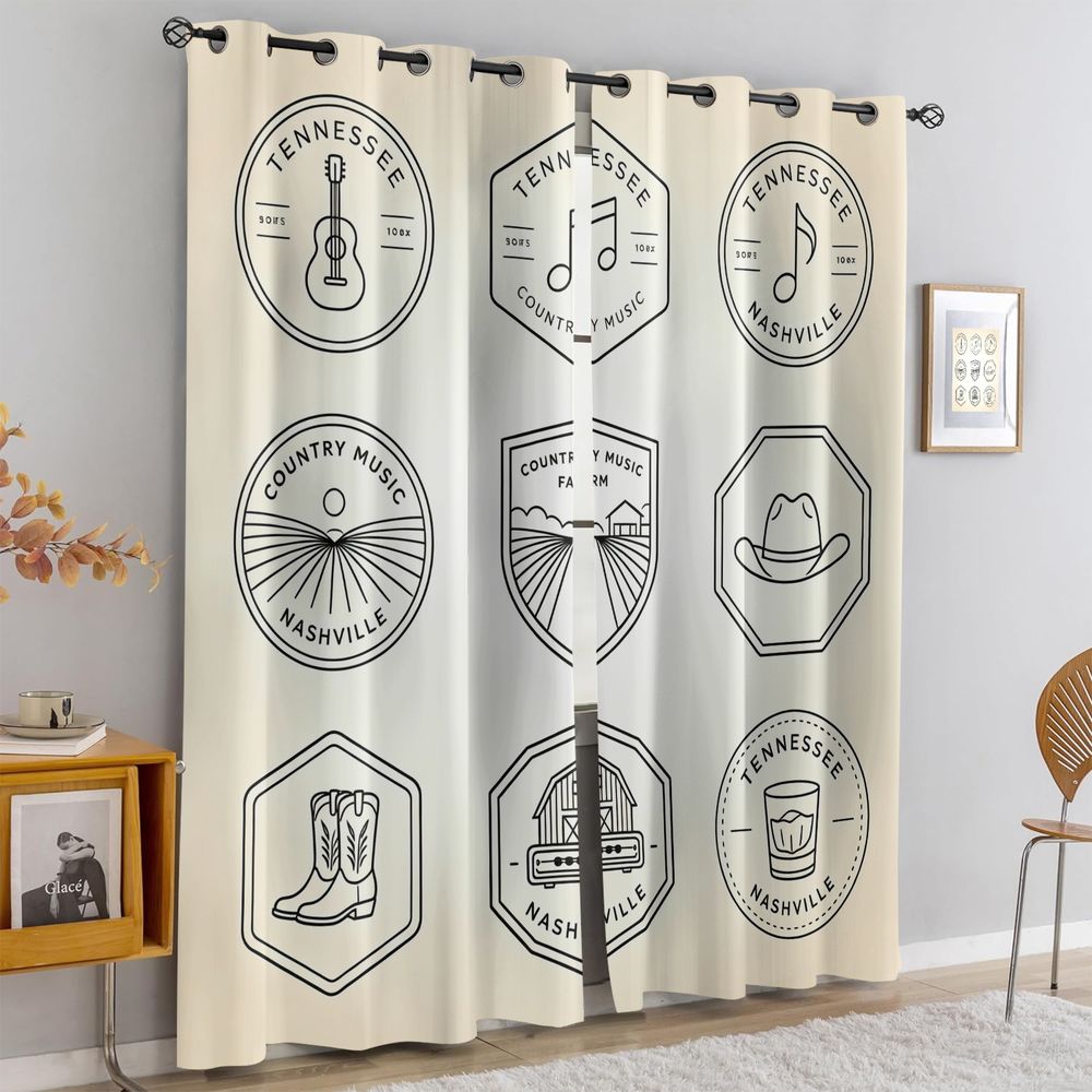 Tennessee Country Music Theme  - Home Decor Curtains 리뷰 및 가격