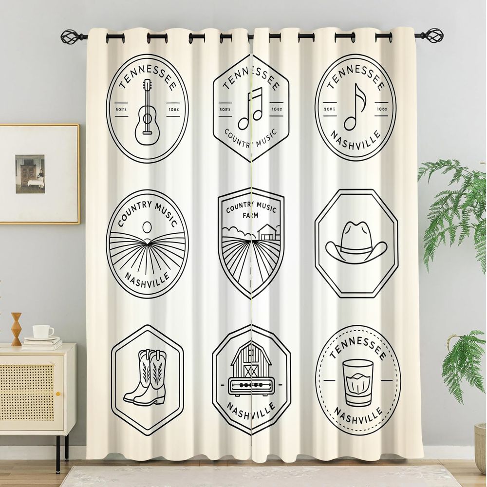 Tennessee Country Music Theme  - Home Decor Curtains 리뷰 및 가격