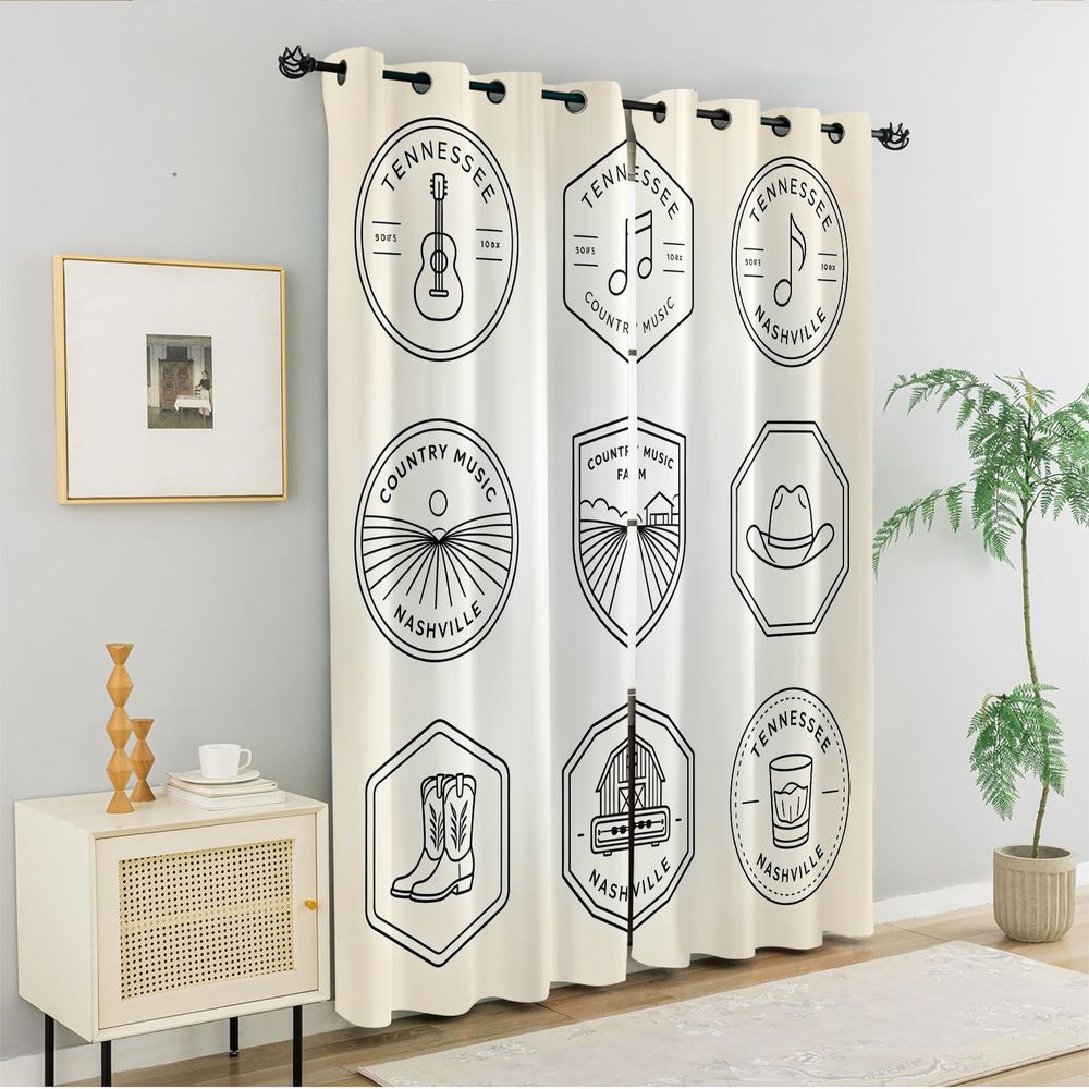 Tennessee Country Music Theme  - Home Decor Curtains 리뷰 및 가격