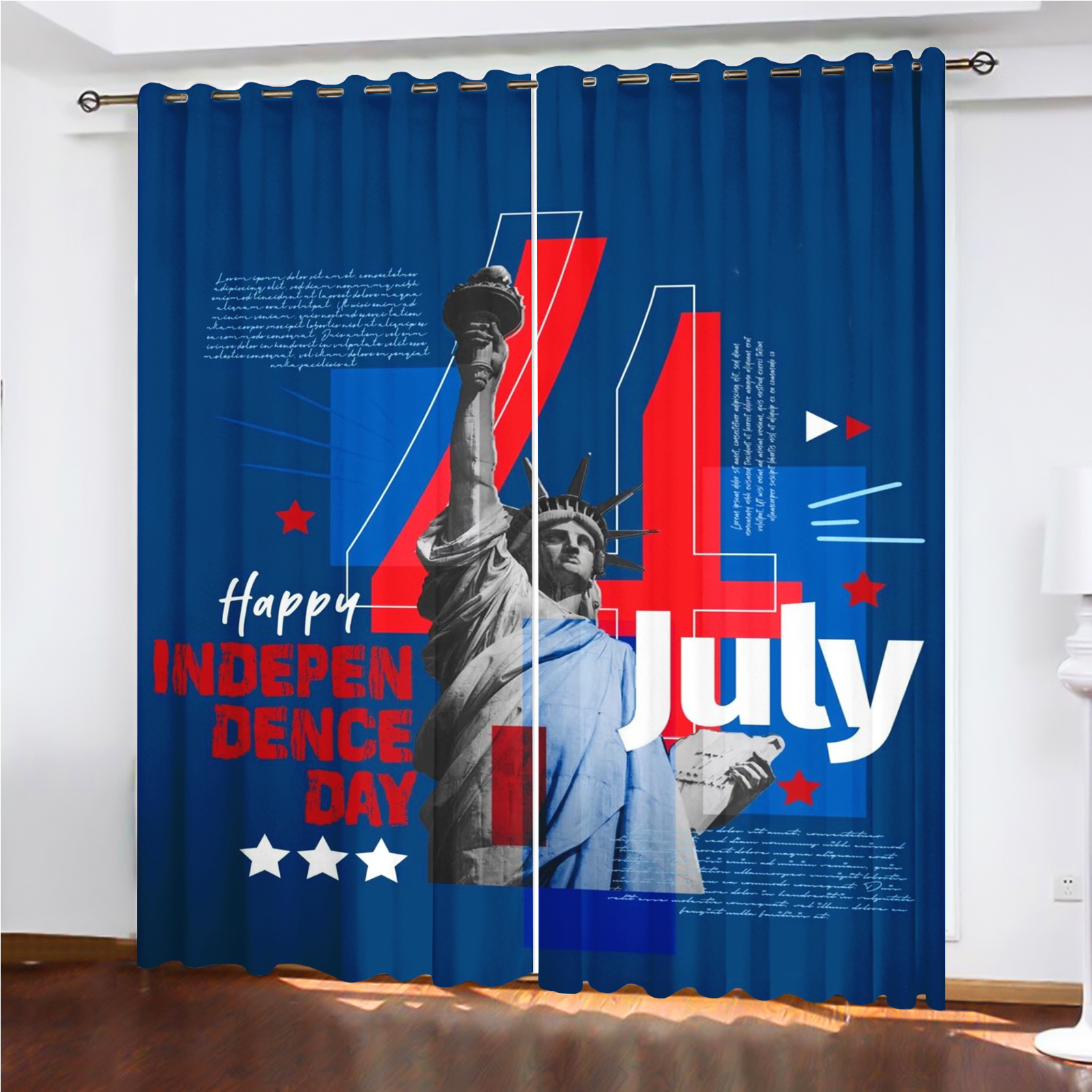 America 250th Anniversary Curt - Home Decor Curtains 리뷰 및 가격