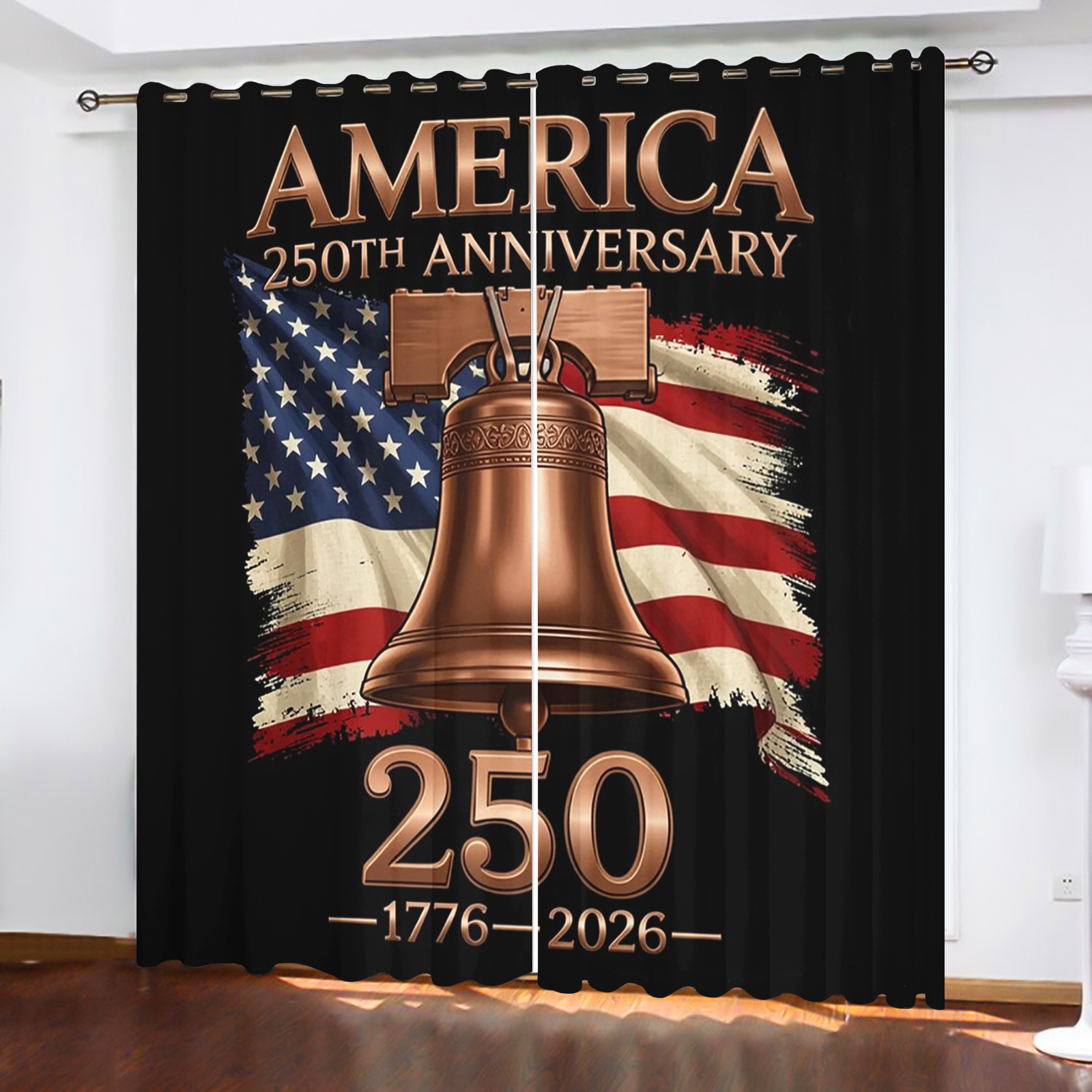 America 250th Anniversary Curt - Home Decor Curtains 리뷰 및 가격