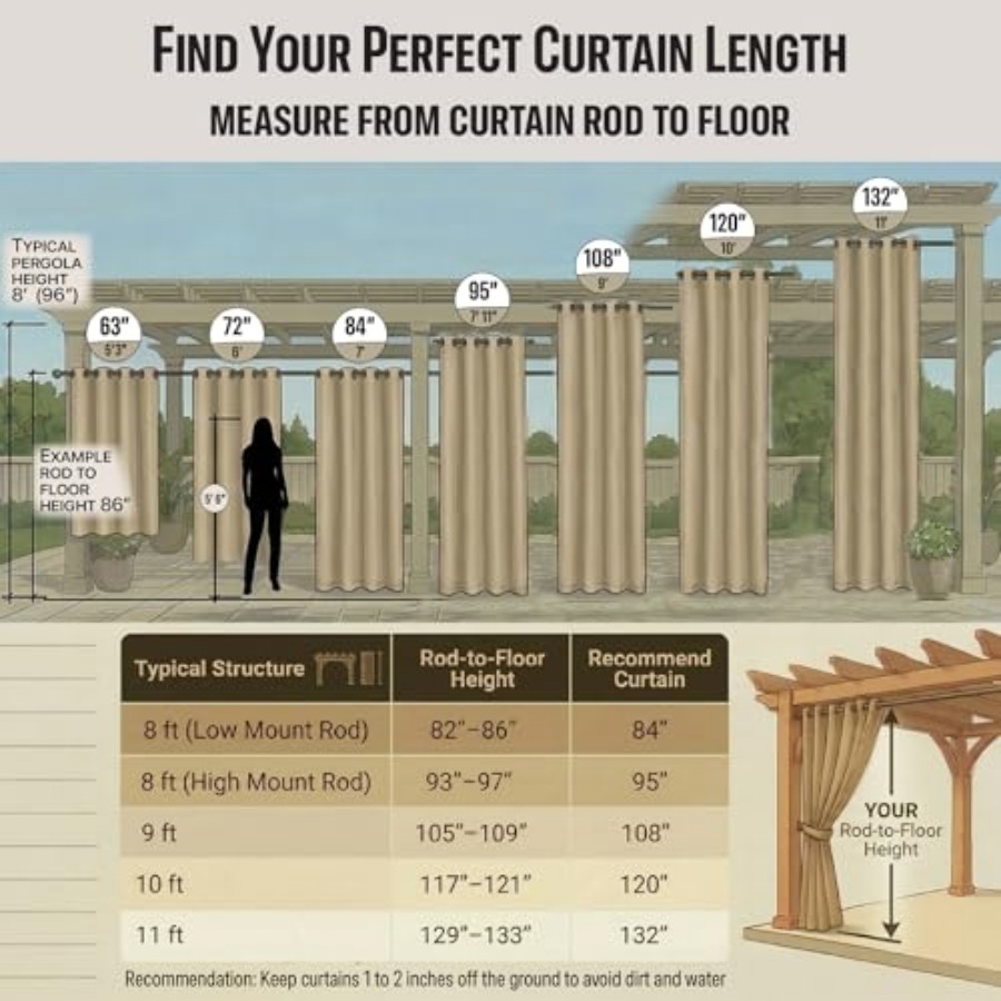 Waterproof Outdoor Curtain W84 - Home Decor Curtains 리뷰 및 가격