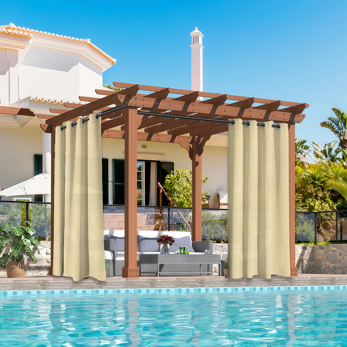 2 PCS Outdoor Light Filtering  - Home Decor Curtains 리뷰 및 가격