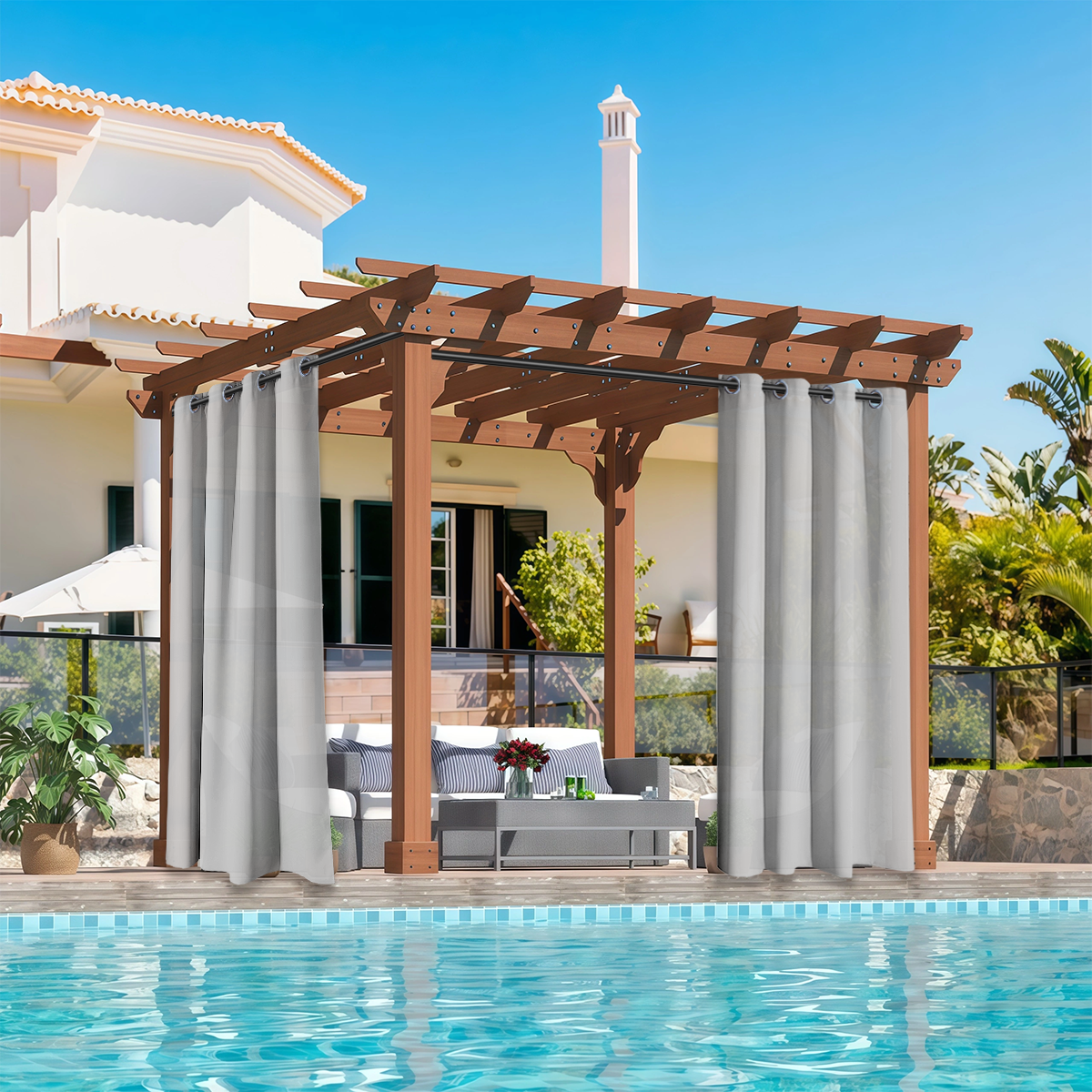 2 PCS Outdoor Light Filtering  - Home Decor Curtains 리뷰 및 가격