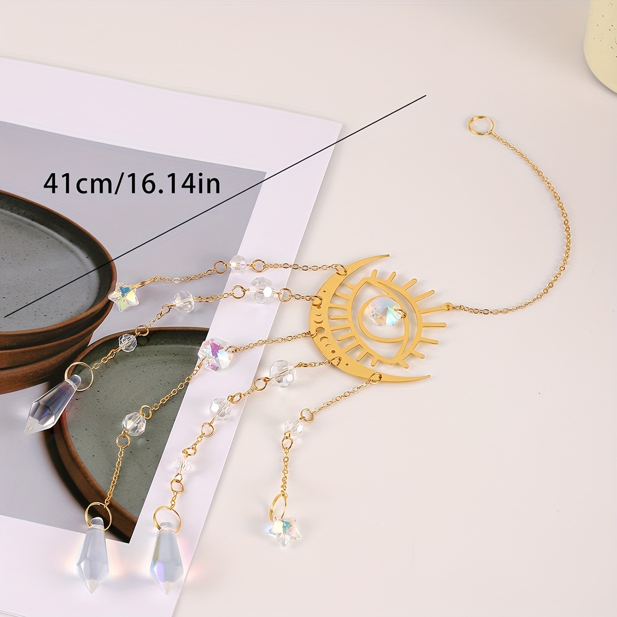 1pc gold flame moon crystal pe - Crystal Sun Catcher 리뷰 및 가격