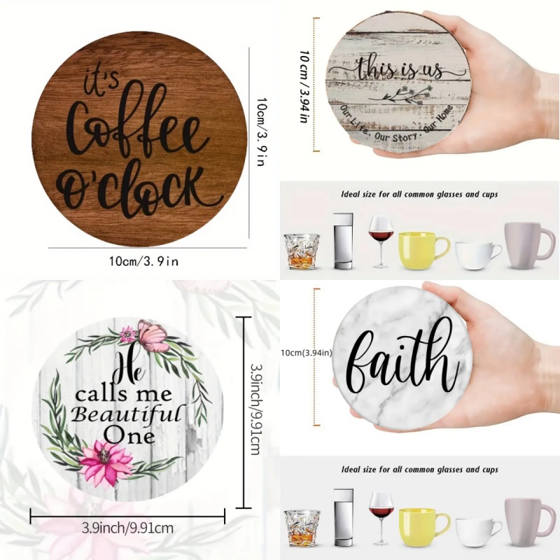 6 pieces of circular inspirati - Wooden Letter Sign 리뷰 및 가격