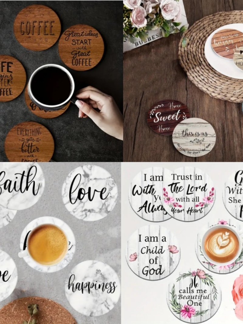 6 pieces of circular inspirati - Wooden Letter Sign 리뷰 및 가격