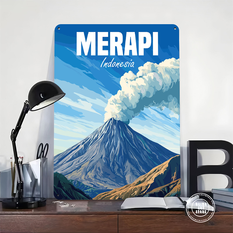 Merapi Volcano Indonesia Poste - Home Decor Indonesia 리뷰 및 가격