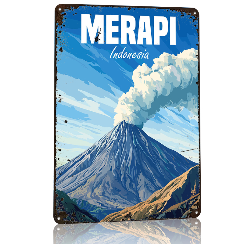 Merapi Volcano Indonesia Poste - Home Decor Indonesia 리뷰 및 가격