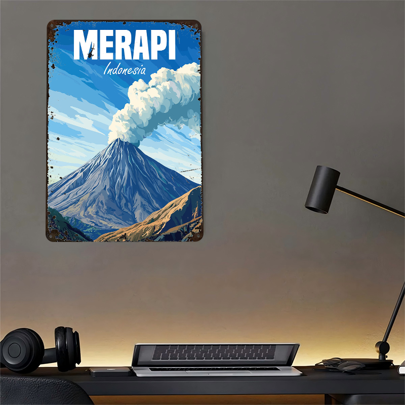 Merapi Volcano Indonesia Poste - Home Decor Indonesia 리뷰 및 가격