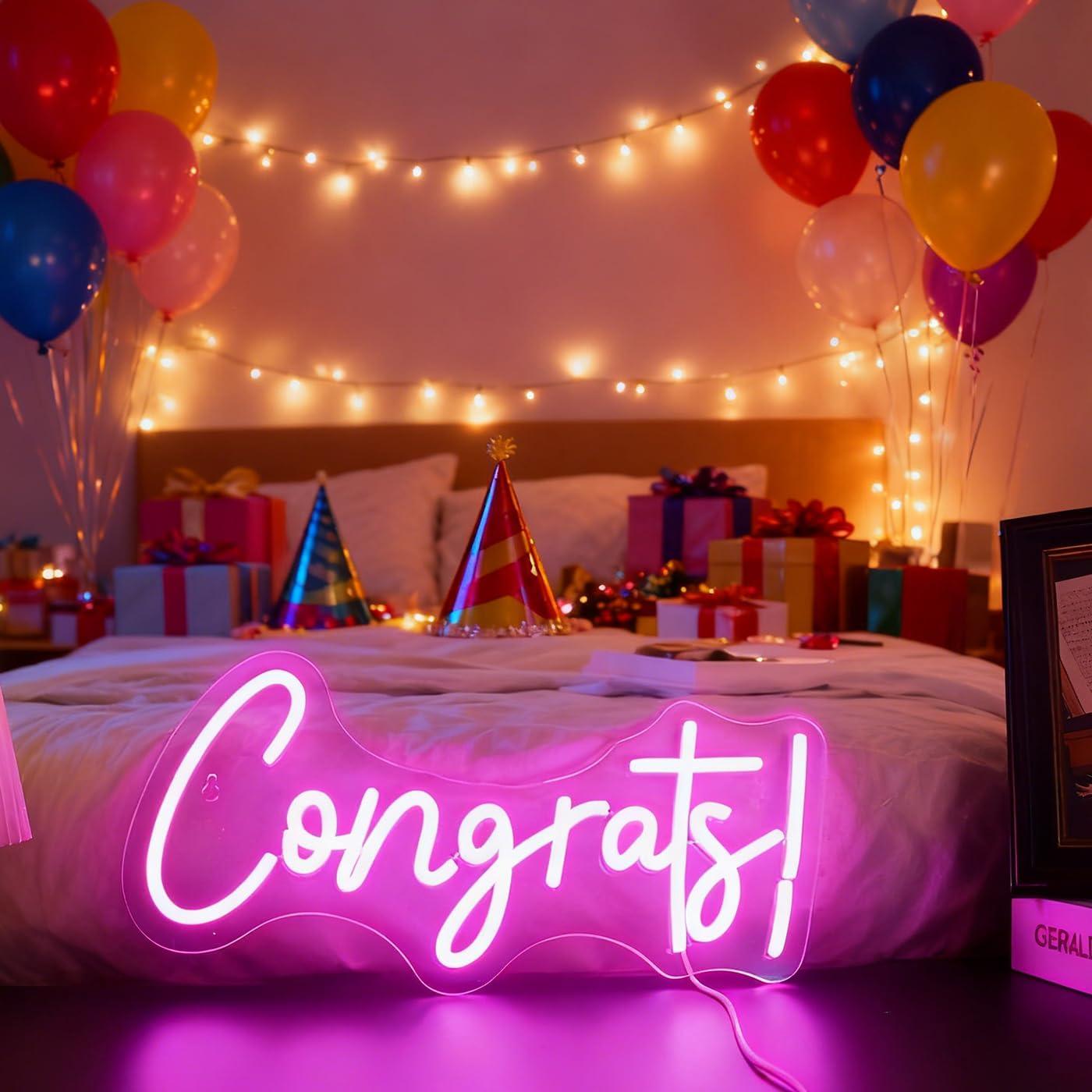 Congrats Neon Sign LED Word Li - Home Decor Light 리뷰 및 가격