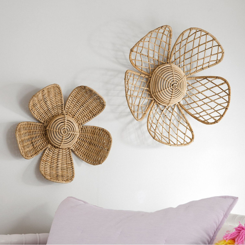 Nordic Woven Rattan Flower Wal - Home Decor Rattan 리뷰 및 가격
