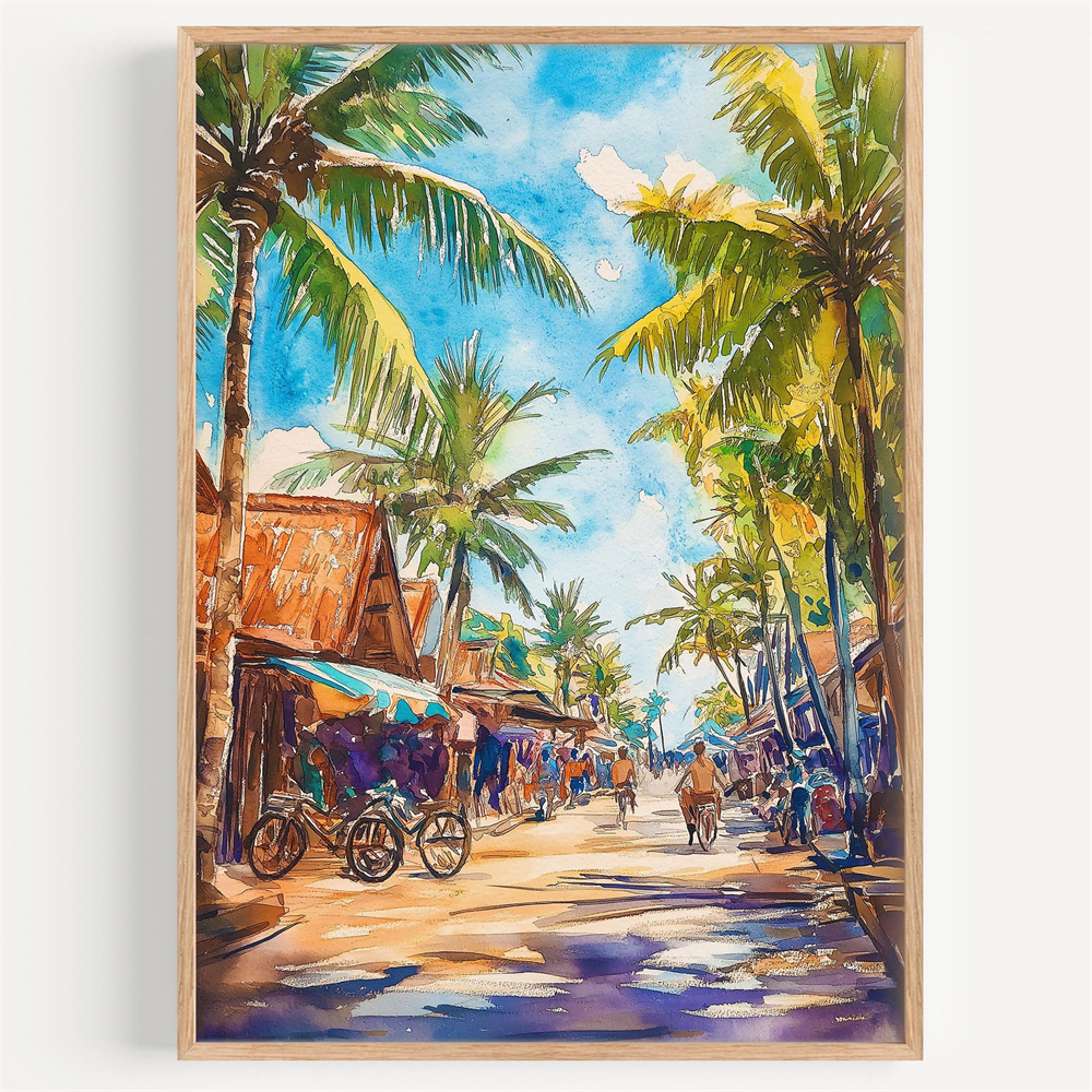 Lombok Watercolor Canvas Paint - Home Decor Indonesia 리뷰 및 가격