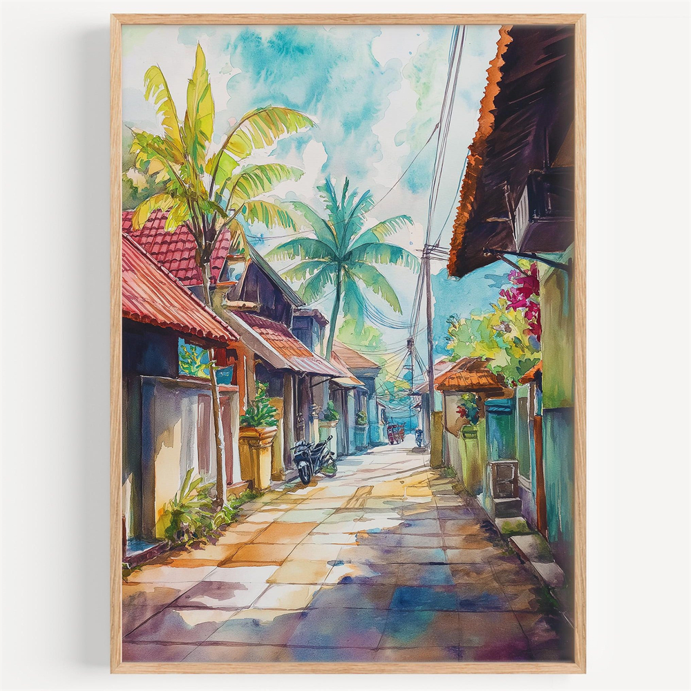 Lombok Watercolor Canvas Paint - Home Decor Indonesia 리뷰 및 가격