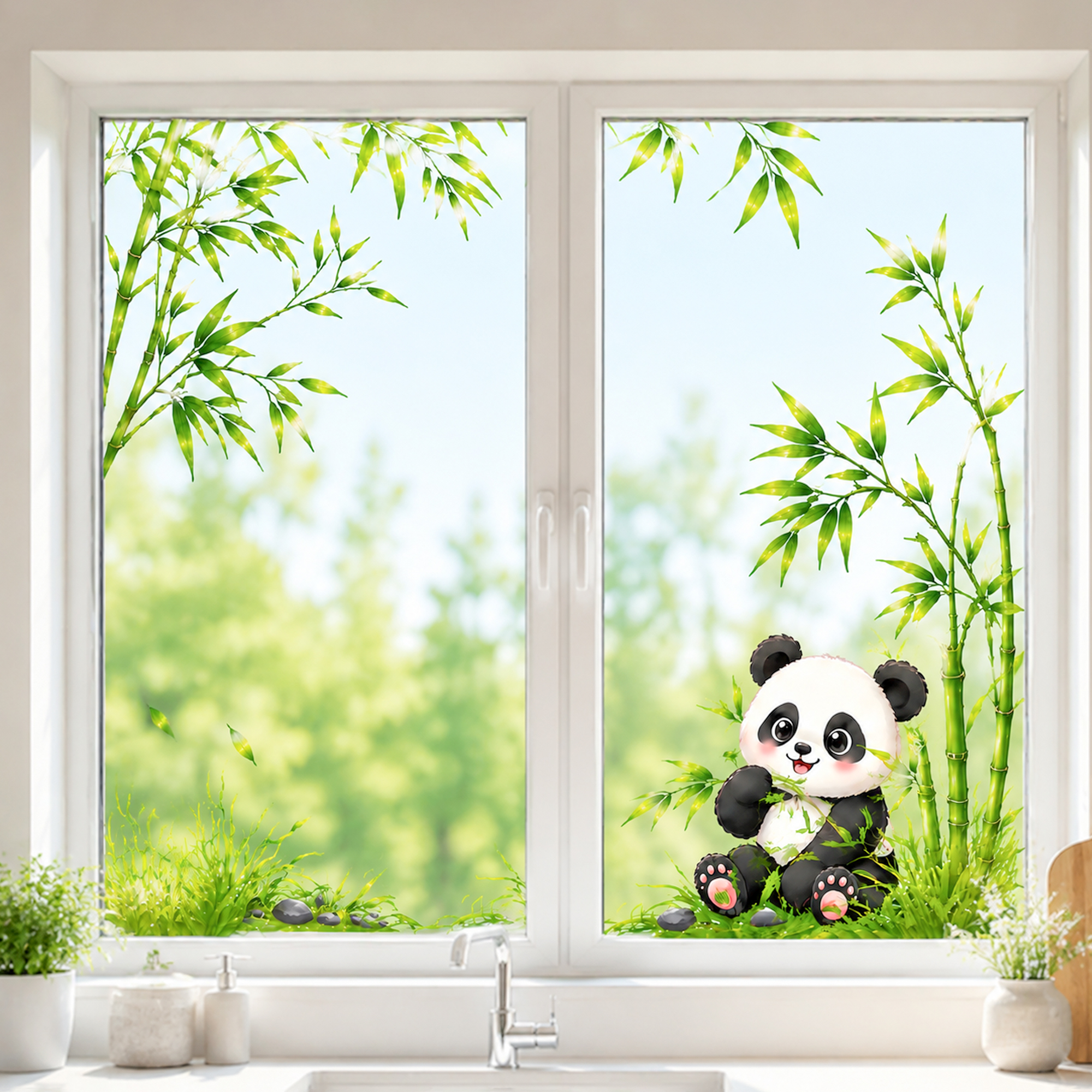 Cute Panda with Bamboo Bathroo - Vanity Home Decor 리뷰 및 가격