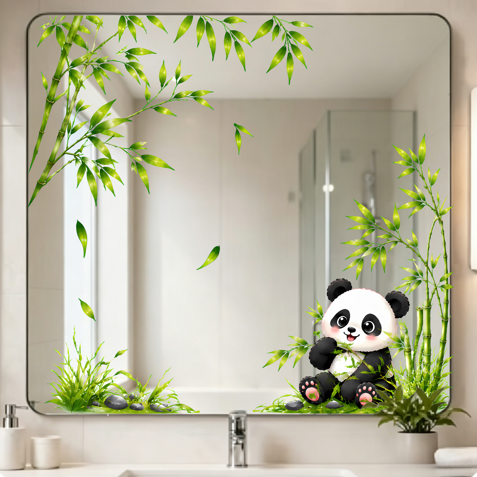 Cute Panda with Bamboo Bathroo - Vanity Home Decor 리뷰 및 가격