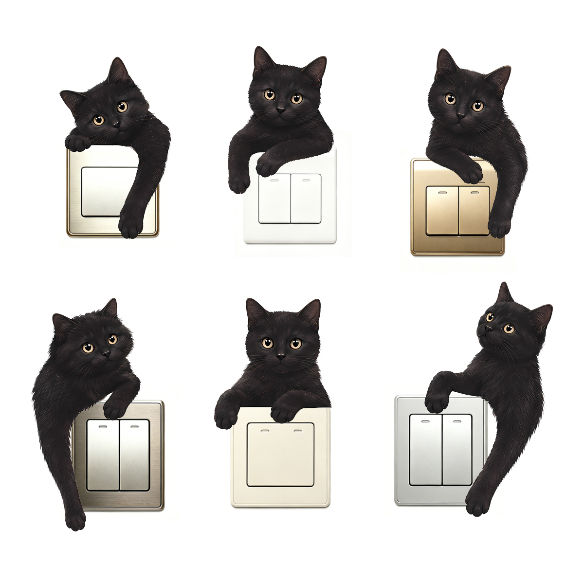 Cute Black Cat Light Switch Wa - Home Decor Outlet 리뷰 및 가격
