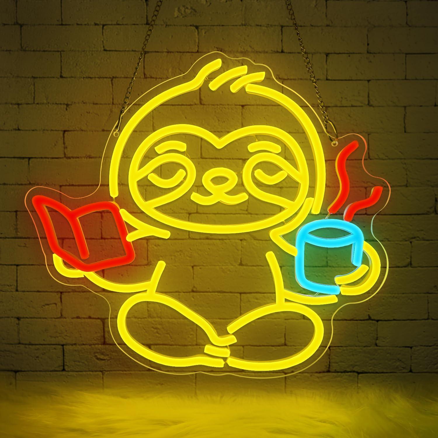 Sloth Neon Sign USB Dimmable L - Home Decor Light 리뷰 및 가격