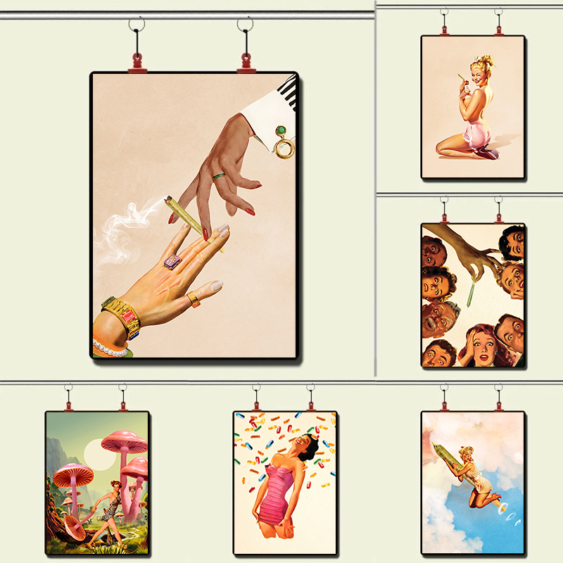 Retro Surreal & Trippy Mushroo - Home Decor Interior 리뷰 및 가격
