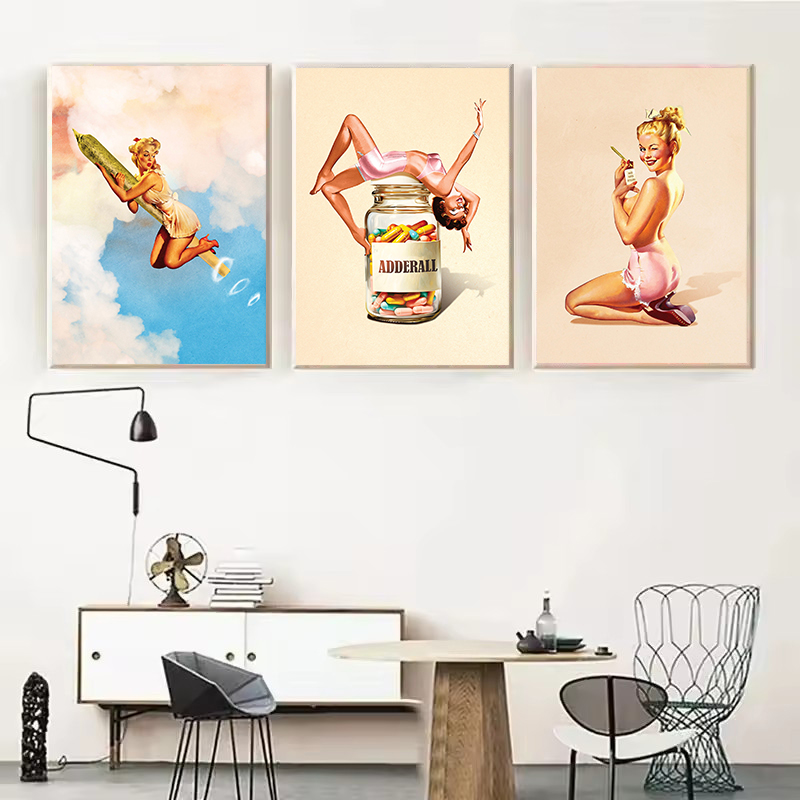 Retro Surreal & Trippy Mushroo - Home Decor Interior 리뷰 및 가격