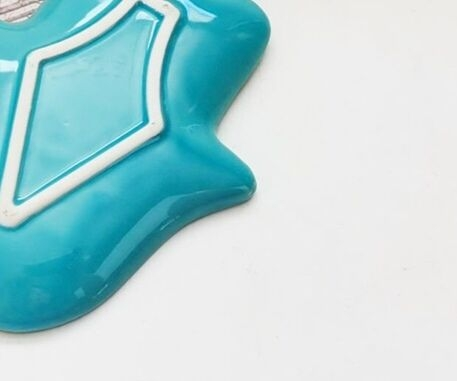 Nordic Blue Hamsa Hand Tray Je - Home Decor Humacao 리뷰 및 가격