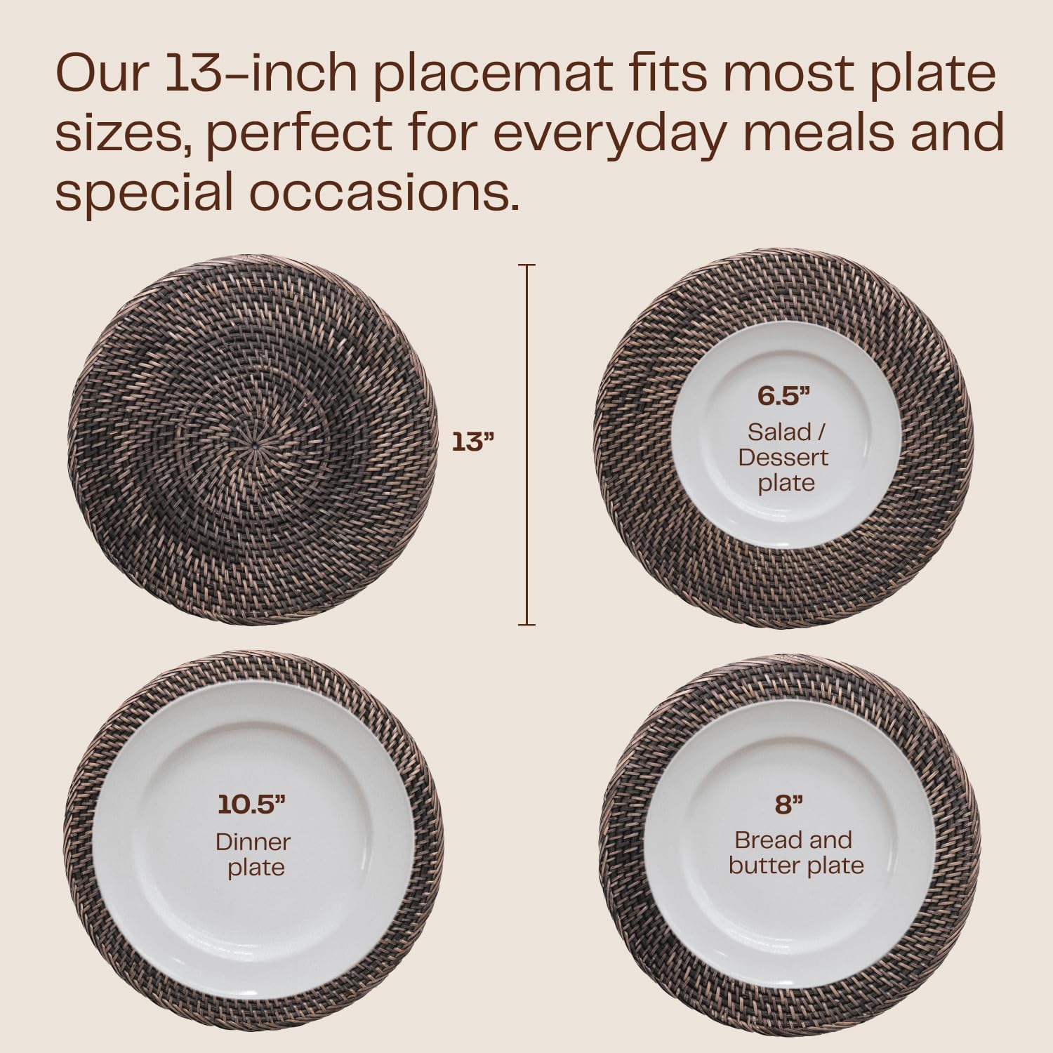 4-Pack 13-inch Rattan Placemat - Home Decor Rattan 리뷰 및 가격