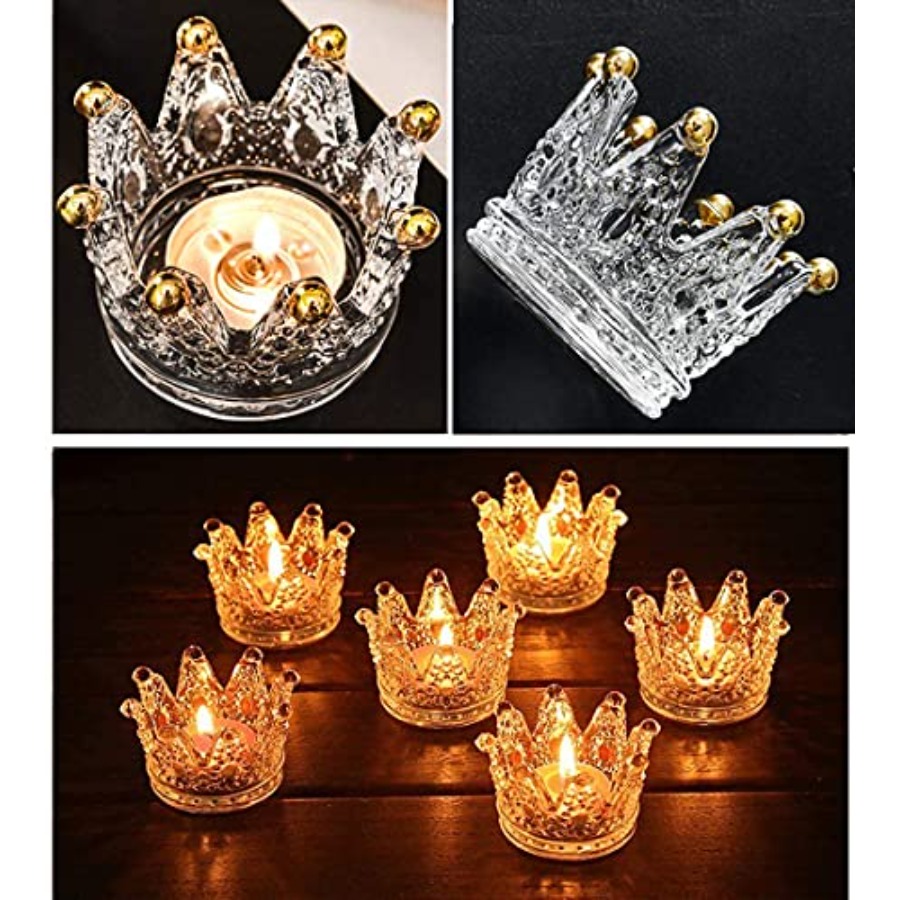 Crown Glass Tealight Candle Ho - Home Decor For Wedding 리뷰 및 가격