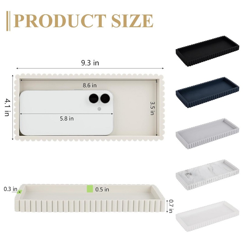 Silicone Fluted Edge Storage T - Vanity Home Decor 리뷰 및 가격