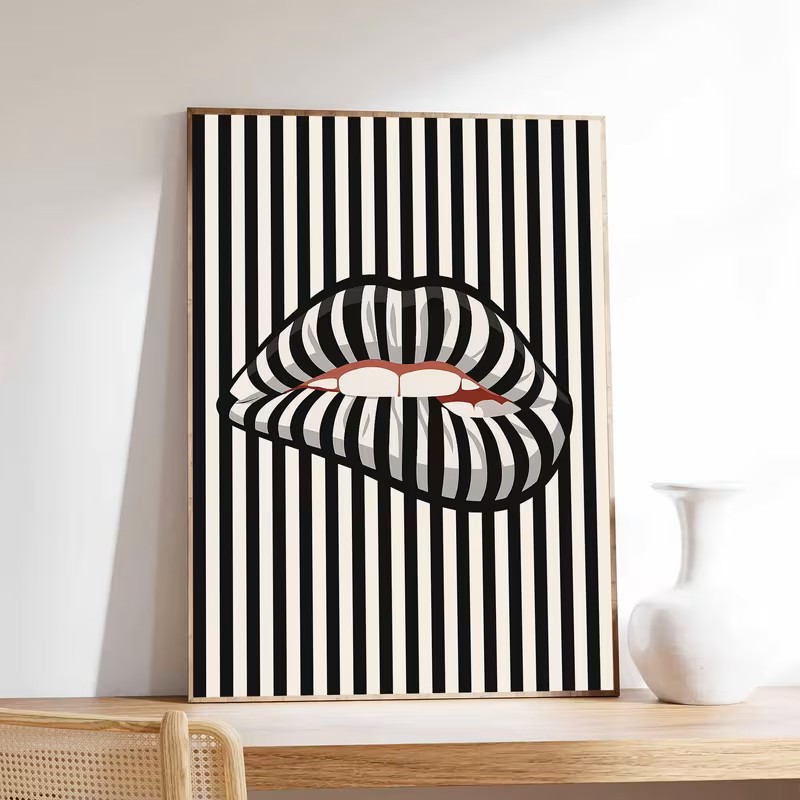 Simple and Abstract Striped Li - Home Decor Interior 리뷰 및 가격
