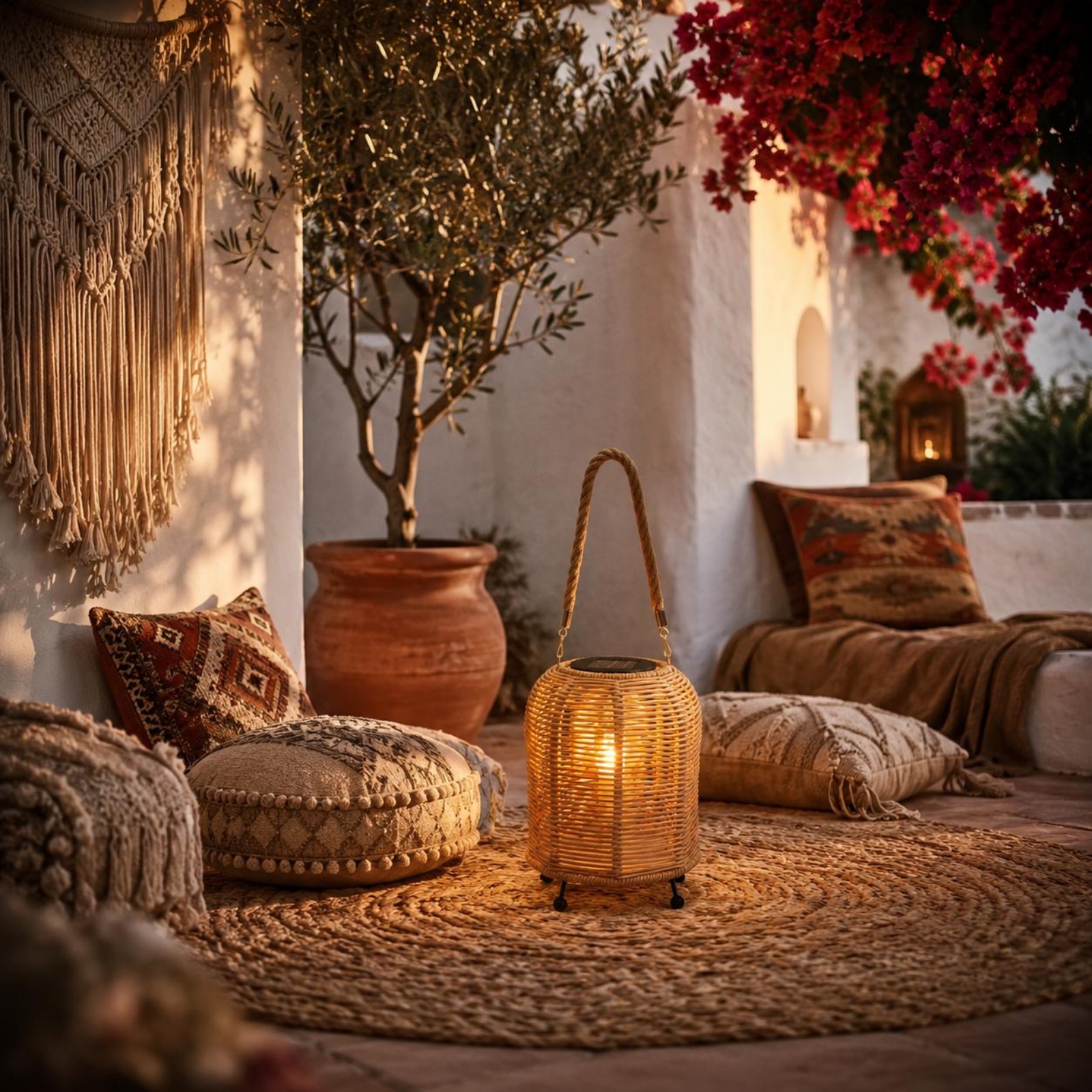 Handwoven Solar Lantern Warm L - Home Decor Rattan 리뷰 및 가격