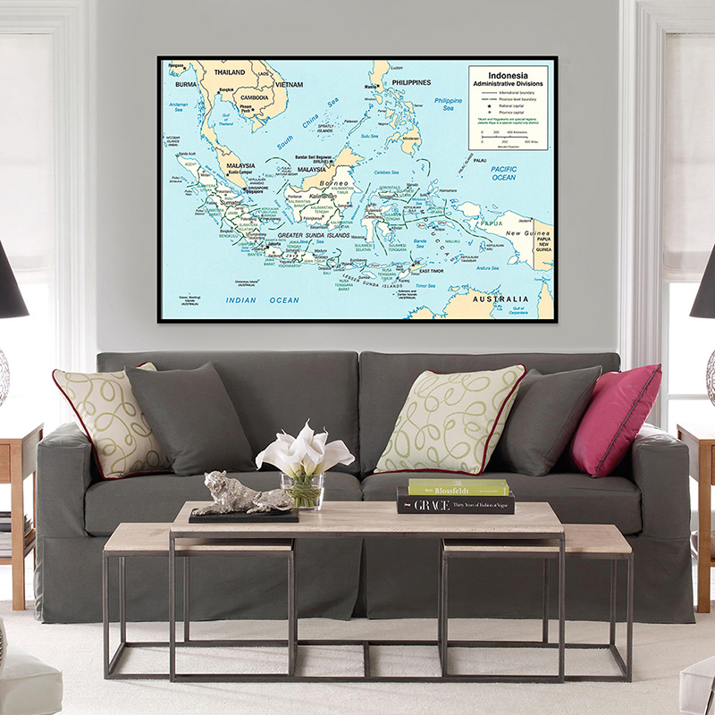 Indonesia Map,Frameless & Fold - Home Decor Indonesia 리뷰 및 가격