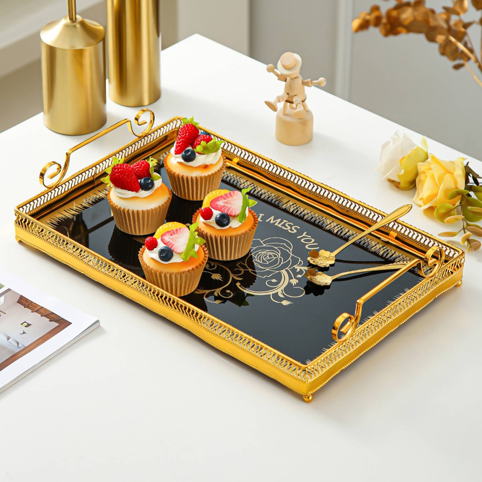 Decorative Mirror Tray Nordic  - Vanity Home Decor 리뷰 및 가격