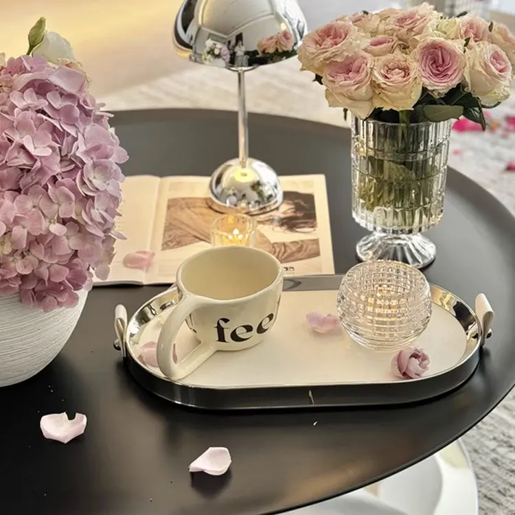 Modern Metal & Leather Oval De - Vanity Home Decor 리뷰 및 가격