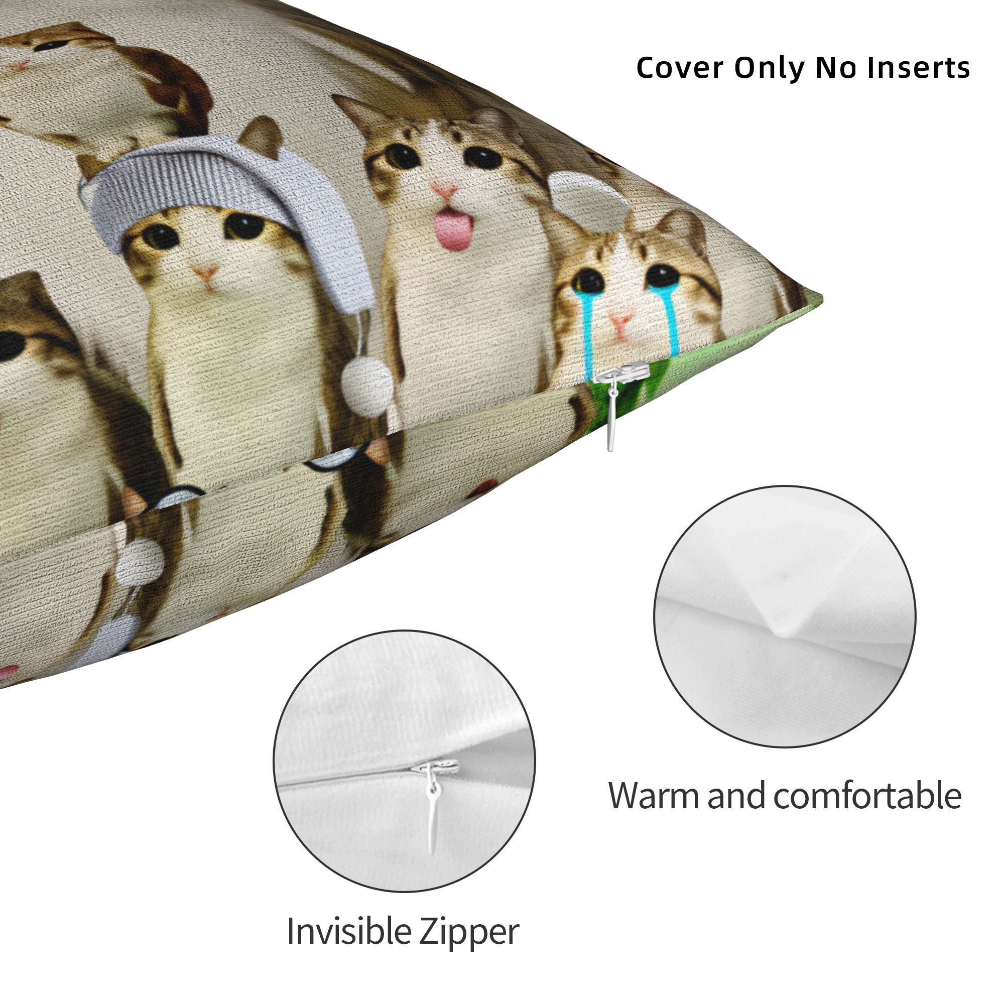 Pillow Cover Funny Meowl Cat F - Home Decor Png 리뷰 및 가격